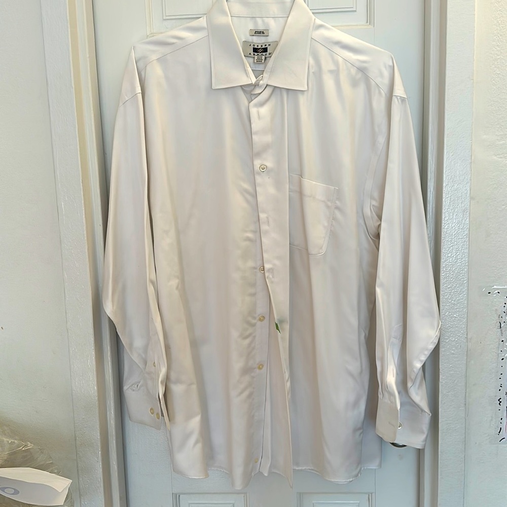 Joseph Abboud regular cuff dress shirt 18 34/35 100% Egyptian Cotton
